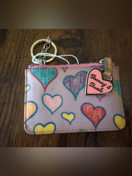 Dooney & Bourke Handbags - Dooney & Bourke Heart Print Keychain Wallet in Pastel Multicolor